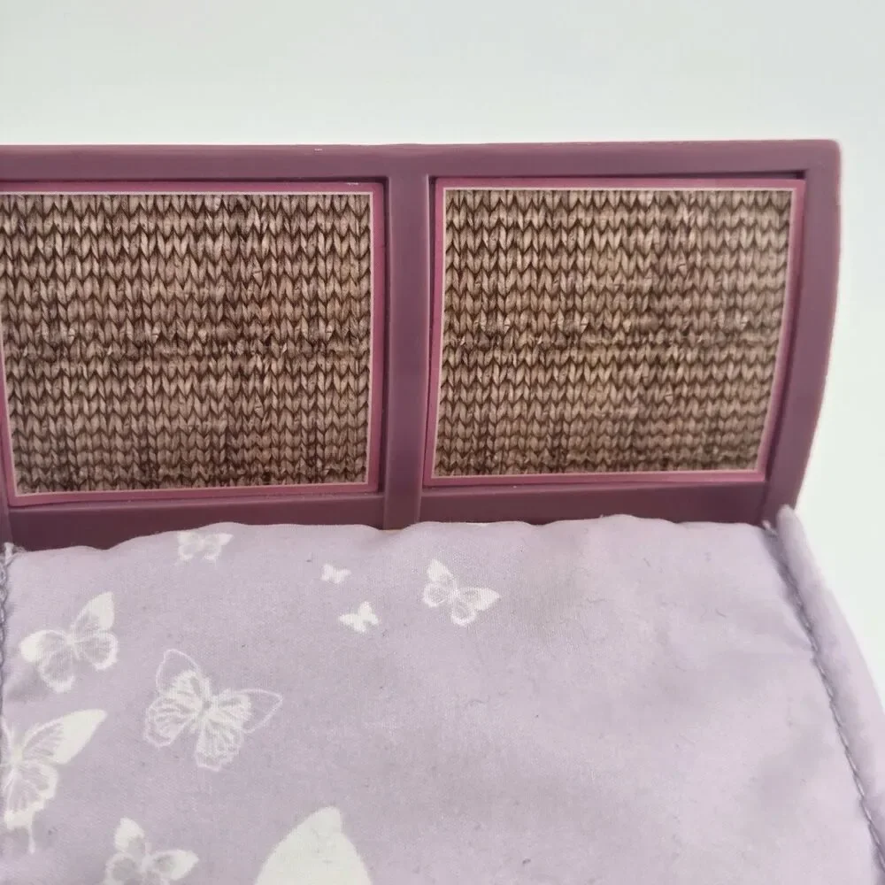 Fisher Price Loving Family Doll Bed Parent Bedroom 2011 Purple Butterfly